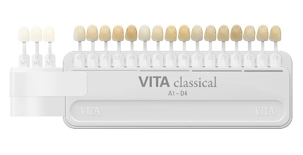 Shade guide with extension for whiter teeth